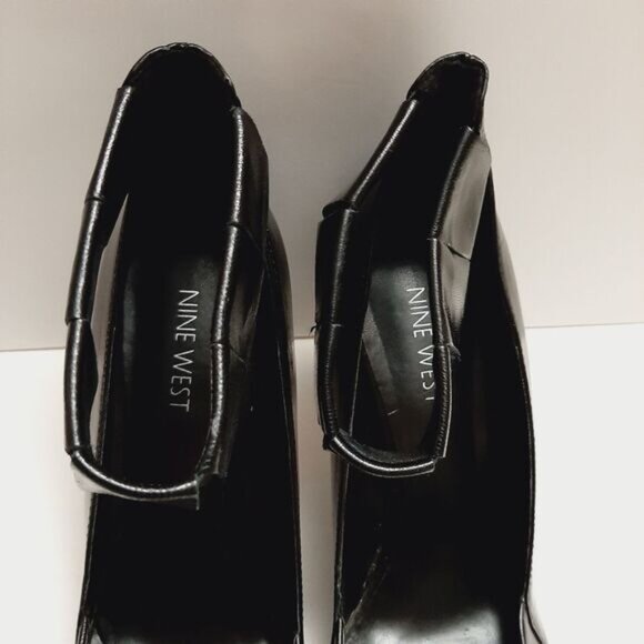 NINE WEST PrepSchool Ankle Strap Pointy Toe High Heel Pumps Black Sz 8.5 M - Picture 7 of 16
